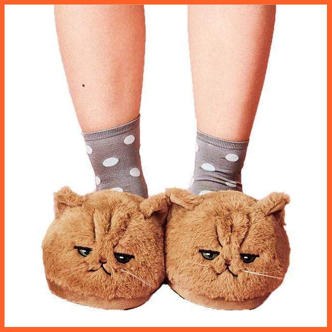 Cute Plush Kitten Soft  Plush Slippers - Home Slippers | whatagift.com.au.