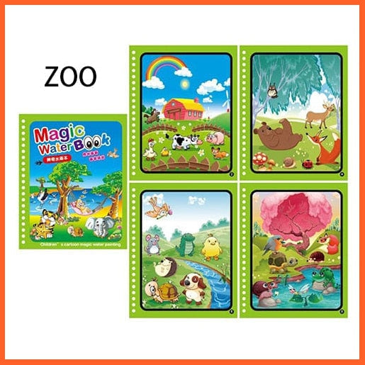 whatagift.com.au zoo Water Color Reusable Kid Drawing Books